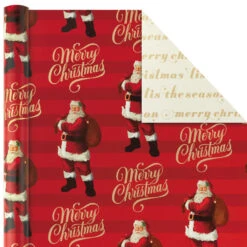 Hallmark Red And Gold 3-Pack Reversible Christmas Wrapping Paper, 120 Sq. Ft. -Elegant Home Decor Deals Store 3Pack Red and Gold Reversible Christmas Wrapping Paper 5JXW1029 04