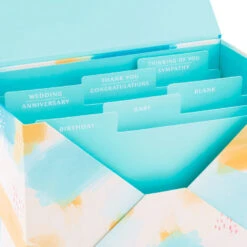 Hallmark Assorted All-Occasion Greeting Cards In Pastel Watercolor Organizer, Box Of 24 -Elegant Home Decor Deals Store Assorted Fun AllOccasion Cards in Storage Box 5EBN1002 05