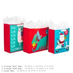 Hallmark 13" And 15.5" Assorted Kids 3-Pack Christmas Gift Bags With Tissue Paper -Elegant Home Decor Deals Store Assorted L and XL Kids Christmas Gift Bags 5XGB4896 03