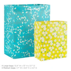 Hallmark Assorted Floral And Solid 8-Pack Medium And Large Gift Bags -Elegant Home Decor Deals Store Assorted Medium and Large Floral Solid Gift Bags 5EGB6639 03