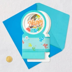 Hallmark All The Happiness Snow Globe Musical 3D Birthday Card With Motion -Elegant Home Decor Deals Store Balloons Snow Globe Musical Motion 3DBirthday Card 1299WDR1212 05