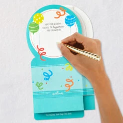 Hallmark All The Happiness Snow Globe Musical 3D Birthday Card With Motion -Elegant Home Decor Deals Store Balloons Snow Globe Musical Motion 3DBirthday Card 1299WDR1212 06