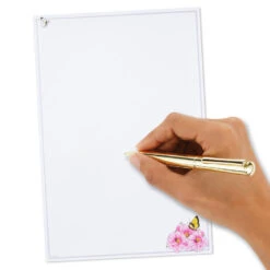 Hallmark Marjolein Bastin Pink Flowers Stationery Set, 40 Sheets -Elegant Home Decor Deals Store Bastin Pink Flowers Blank Sheets Stationery Set 1STN1142 06