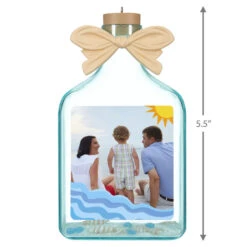 Hallmark A Day At The Beach Sun & Waves Personalized Photo Ornament -Elegant Home Decor Deals Store Beach Glass Bottle Personalized Christmas Ornament 2499QHE2118B4 03