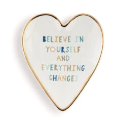 Demdaco Believe In Yourself Art Heart Trinket Dish
