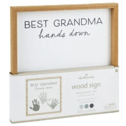 Hallmark Best Grandma Hands Down Wood Sign Handprint Kit -Elegant Home Decor Deals Store Best Grandma Wood Sign Handprint Kit With Paints 1BBY4848 03