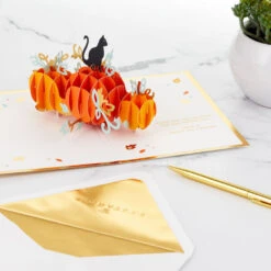 Hallmark Fun And Frightful 3D Pop-Up Halloween Card -Elegant Home Decor Deals Store Black Cat on Pumpkins 3D PopUp Halloween Card 1299IEH1003 08