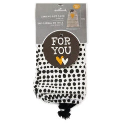 Hallmark 28" Black Dots With Heart Fabric Gift Bag With Tag 5 Hallmark 28" Black Dots With Heart Fabric Gift Bag With Tag -Elegant Home Decor Deals Store Black Dots With Heart Fabric Gift Bag With Tag 1499EGB7347 04