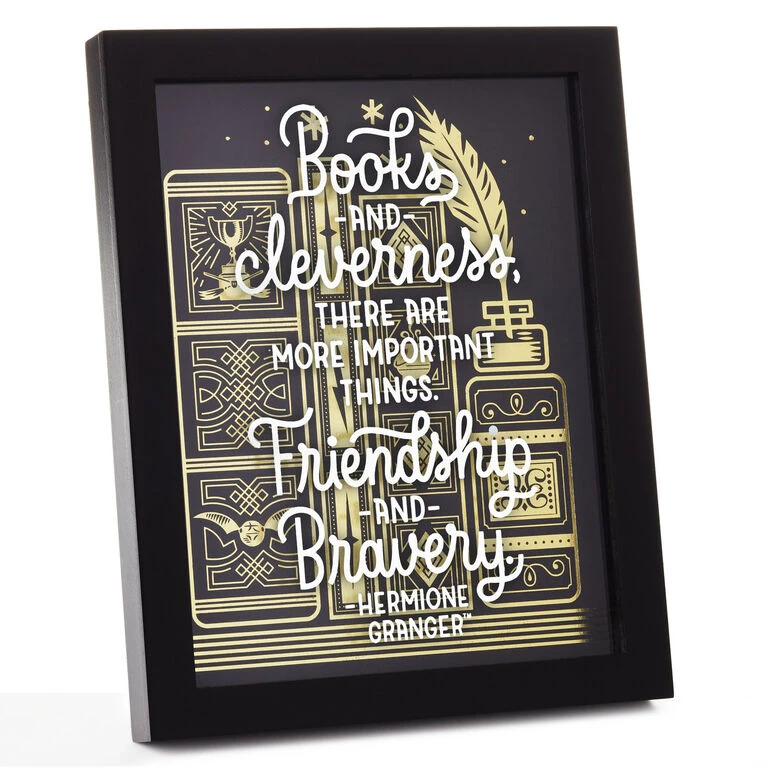 Hallmark Harry Potter™ Friendship And Bravery Hermione Granger™ Framed Quote Sign, 8x10 1 Hallmark Harry Potter™ Friendship And Bravery Hermione Granger™ Framed Quote Sign, 8x10