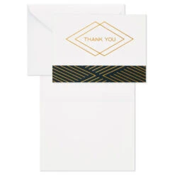 Hallmark Black And Gold Bulk Blank Thank-You Notes, Pack Of 50 -Elegant Home Decor Deals Store Black and Gold Bulk Blank ThankYou Notes Assortment 1399WTU3882 04