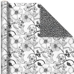 Hallmark Black And White Prints 3-Pack Reversible Wrapping Paper, 75 Sq. Ft. Total -Elegant Home Decor Deals Store Black and White Prints 3Pack Reversible Gift Wrap 5EWR6401 05