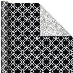 Hallmark Black And White Prints 3-Pack Reversible Wrapping Paper, 75 Sq. Ft. Total -Elegant Home Decor Deals Store Black and White Prints 3Pack Reversible Gift Wrap 5EWR6401 06