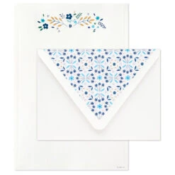 Hallmark Blue Floral Stationery Set, Box Of 20 -Elegant Home Decor Deals Store Blue Floral Stationery Set 1499STN1140 03