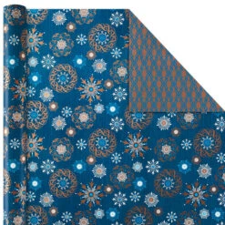Hallmark Elegant Blues 4-Pack Blue And Gold Reversible Wrapping Paper, 150 Sq. Ft. 12 Hallmark Elegant Blues 4-Pack Blue And Gold Reversible Wrapping Paper, 150 Sq. Ft. -Elegant Home Decor Deals Store Blue and Gold Holiday Reversible Wrapping Paper 5JXW1739 06