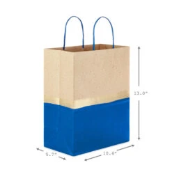 Hallmark 13" Blue And Kraft Paper 6-Pack Gift Bag -Elegant Home Decor Deals Store Blue and Kraft Paper 6Pack Large Gift Bags 5EGB6399 03