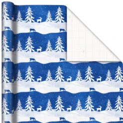 Hallmark Blue And White 3-Pack Holiday Wrapping Paper Assortment, 120 Sq. Ft. -Elegant Home Decor Deals Store Blue and White Holiday Wrapping Paper Assortment 5JXW1256 03