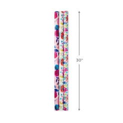 Hallmark Bright Florals 3-Pack Reversible Wrapping Paper, 120 Sq. Ft. Total -Elegant Home Decor Deals Store Bright Flowers 3Pack Reversible Wrapping Paper 5EWR2433 03