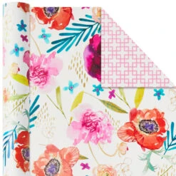 Hallmark Bright Florals 3-Pack Reversible Wrapping Paper, 120 Sq. Ft. Total -Elegant Home Decor Deals Store Bright Flowers 3Pack Reversible Wrapping Paper 5EWR2433 05