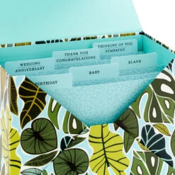 Hallmark Premium Assorted Handmade All-Occasion Cards In Leaf Print Organizer, Box Of 24 -Elegant Home Decor Deals Store Bulk Handmade AllOccasion Cards in Storage Box 5EDX1107 09