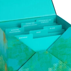 Hallmark Assorted Mahogany All-Occasion Greeting Cards In Green Watercolor Organizer, Box Of 24 -Elegant Home Decor Deals Store Bulk Pack Assorted Mahogany Cards in Storage Box 5EBN1044 05