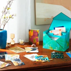 Hallmark Assorted Mahogany All-Occasion Greeting Cards In Green Watercolor Organizer, Box Of 24 -Elegant Home Decor Deals Store Bulk Pack Assorted Mahogany Cards in Storage Box 5EBN1044 06