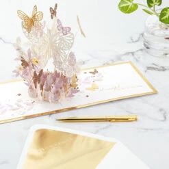 Hallmark Butterfly Bouquet Thankful For You 3D Pop-Up Thinking Of You Card -Elegant Home Decor Deals Store Butterfly Flowers 3D PopUp Thinking of You Card 1299LAD9643 06
