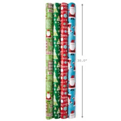 Hallmark Christmas Cheer 4-Pack Reversible Wrapping Paper Assortment, 150 Sq. Ft. -Elegant Home Decor Deals Store Christmas Cheer Assortment Reversible Wrapping Paper 5JXW1736 03