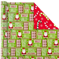 Hallmark Christmas Cheer 4-Pack Reversible Wrapping Paper Assortment, 150 Sq. Ft. -Elegant Home Decor Deals Store Christmas Cheer Assortment Reversible Wrapping Paper 5JXW1736 04