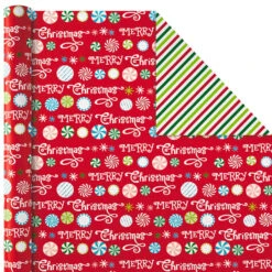 Hallmark Christmas Cheer 4-Pack Reversible Wrapping Paper Assortment, 150 Sq. Ft. -Elegant Home Decor Deals Store Christmas Cheer Assortment Reversible Wrapping Paper 5JXW1736 06