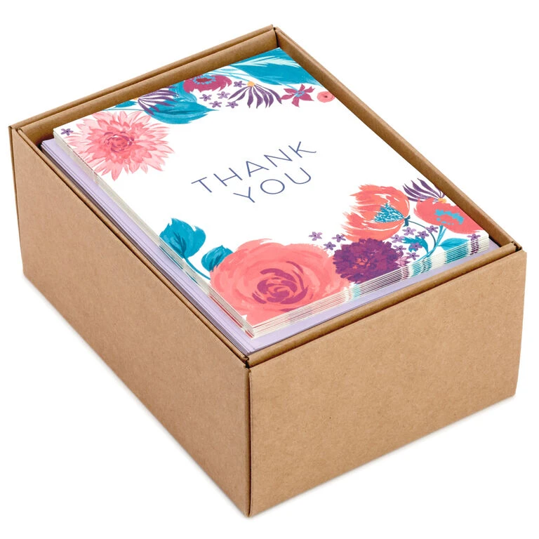 Hallmark Colorful Floral Assorted Blank Thank-You Notes, Box Of 48