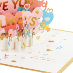 Hallmark Love You Always 3D Pop-Up Love Card 12 Hallmark Love You Always 3D Pop-Up Love Card -Elegant Home Decor Deals Store Colorful Hearts 3D PopUp Love Card 1299LAD2904 04