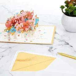 Hallmark Love You Always 3D Pop-Up Love Card 15 Hallmark Love You Always 3D Pop-Up Love Card -Elegant Home Decor Deals Store Colorful Hearts 3D PopUp Love Card 1299LAD2904 07