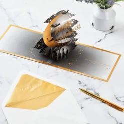 Hallmark Crescent Moon 3-D Pop-Up Halloween Card -Elegant Home Decor Deals Store Crescent Moon and Bats 3D PopUp Halloween Card 1299IEH3001 08