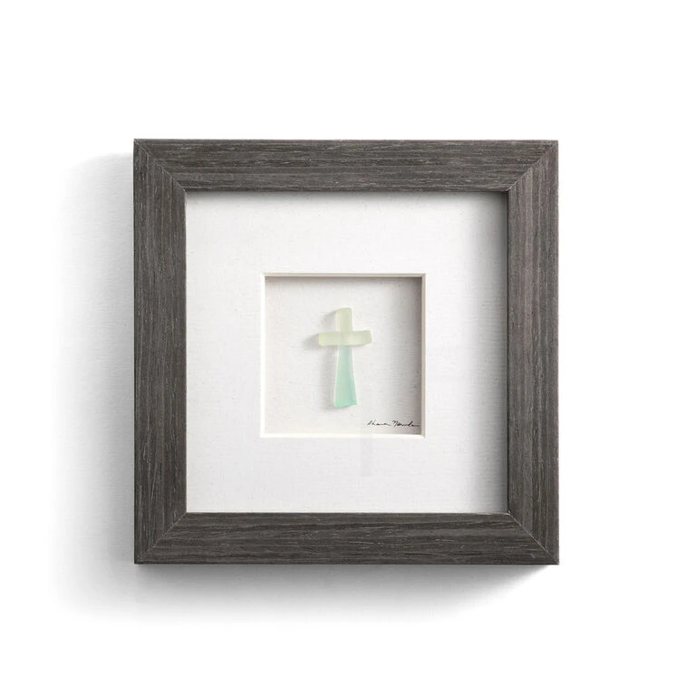 Demdaco Sea Glass Cross Wall Art, 6x6 1 Demdaco Sea Glass Cross Wall Art, 6x6
