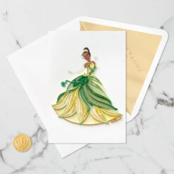 Hallmark Disney The Princess And The Frog Tiana Happy Wish Quilled Paper Handmade Card -Elegant Home Decor Deals Store Disney Princess and the Frog Tiana Quilled Paper Card 1299LAD2855 05