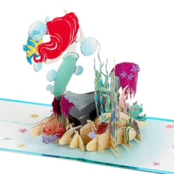 Hallmark Disney The Little Mermaid Wishing You Happiness 3D Pop-Up Card -Elegant Home Decor Deals Store Disney The Little Mermaid Ariel 3D PopUp Card for Her 1499LAD2902 04