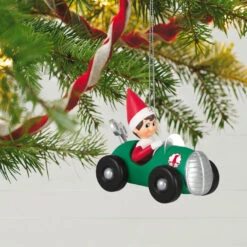 Hallmark The Elf On The Shelf® Race To The Finish Scout Elf™ Ornament 7 Hallmark The Elf On The Shelf® Race To The Finish Scout Elf™ Ornament -Elegant Home Decor Deals Store Elf on the Shelf in Race Car Keepsake Ornament 1799QXI7357 02