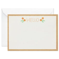 Hallmark Ivory Floral Flat Note Cards In Caddy, Box Of 40 -Elegant Home Decor Deals Store Floral SinglePanel Note Cards With Caddy 3CNT5048 03