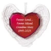 Hallmark Forever Loved Memorial Heart And Angel Wings Text Personalized Ornament