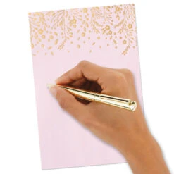 Hallmark Gold Floral On Pink Stationery Set, Box Of 20 -Elegant Home Decor Deals Store Gold Floral on Pink Stationery Set 1499STN1139 04