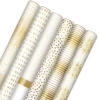 Hallmark Gold And White 6-Pack Holiday Wrapping Paper Assortment, 180 Sq. Ft.