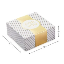 Hallmark 10" Gold And White Striped 2-Pack Gift Boxes With Bands -Elegant Home Decor Deals Store Gold and White Striped 2Pack Gift Boxes With Bands 5EBC1226 04