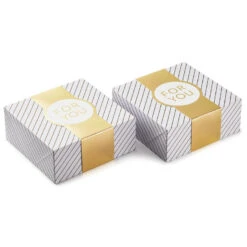 Hallmark 10" Gold And White Striped 2-Pack Gift Boxes With Bands -Elegant Home Decor Deals Store Gold and White Striped 2Pack Gift Boxes With Bands 5EBC1226 06