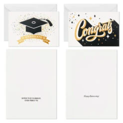Hallmark Confetti Celebration Assorted Graduation Cards, Pack Of 36 -Elegant Home Decor Deals Store Grad Caps Confetti Graduation Cards Assortment 5GEY1003 04