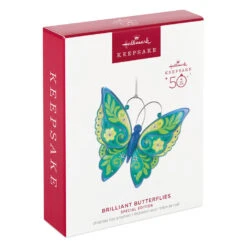 Hallmark Brilliant Butterflies Special Edition Ornament -Elegant Home Decor Deals Store Green and Blue Butterfly Keepsake Ornament 1999QGO2799 04
