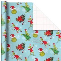 Hallmark Dr. Seuss™ Grinch 3-Pack Christmas Wrapping Paper Assortment, 105 Sq. Ft. -Elegant Home Decor Deals Store Grinch 3Pack Christmas Wrapping Paper 5JXW1211 07