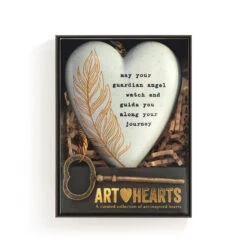 Demdaco Guardian Angel Art Heart With Key Stand -Elegant Home Decor Deals Store Guardian Angel Heart Sculpture With Key 1003480431 04