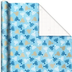 Hallmark Blue Hanukkah Designs 3-Pack Wrapping Paper Assortment, 120 Sq. Ft. -Elegant Home Decor Deals Store Hanukkah Designs Wrapping Paper Assortment 5JXW1257 05