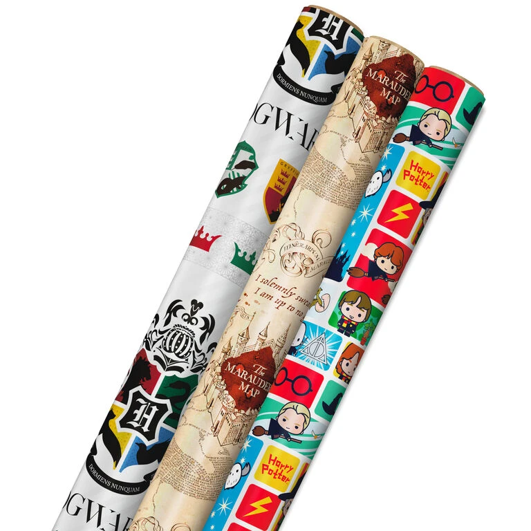 Hallmark Harry Potter™ 3-Pack Assorted Wrapping Paper, 60 Sq. Ft. Total 1 Hallmark Harry Potter™ 3-Pack Assorted Wrapping Paper, 60 Sq. Ft. Total
