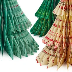 Hallmark Honeycomb Trees 3D Pop-Up Christmas Decorations, Set Of 3 -Elegant Home Decor Deals Store Honeycomb Trees 3D PopUp Christmas Decorations Set 1999XPJ8046 03